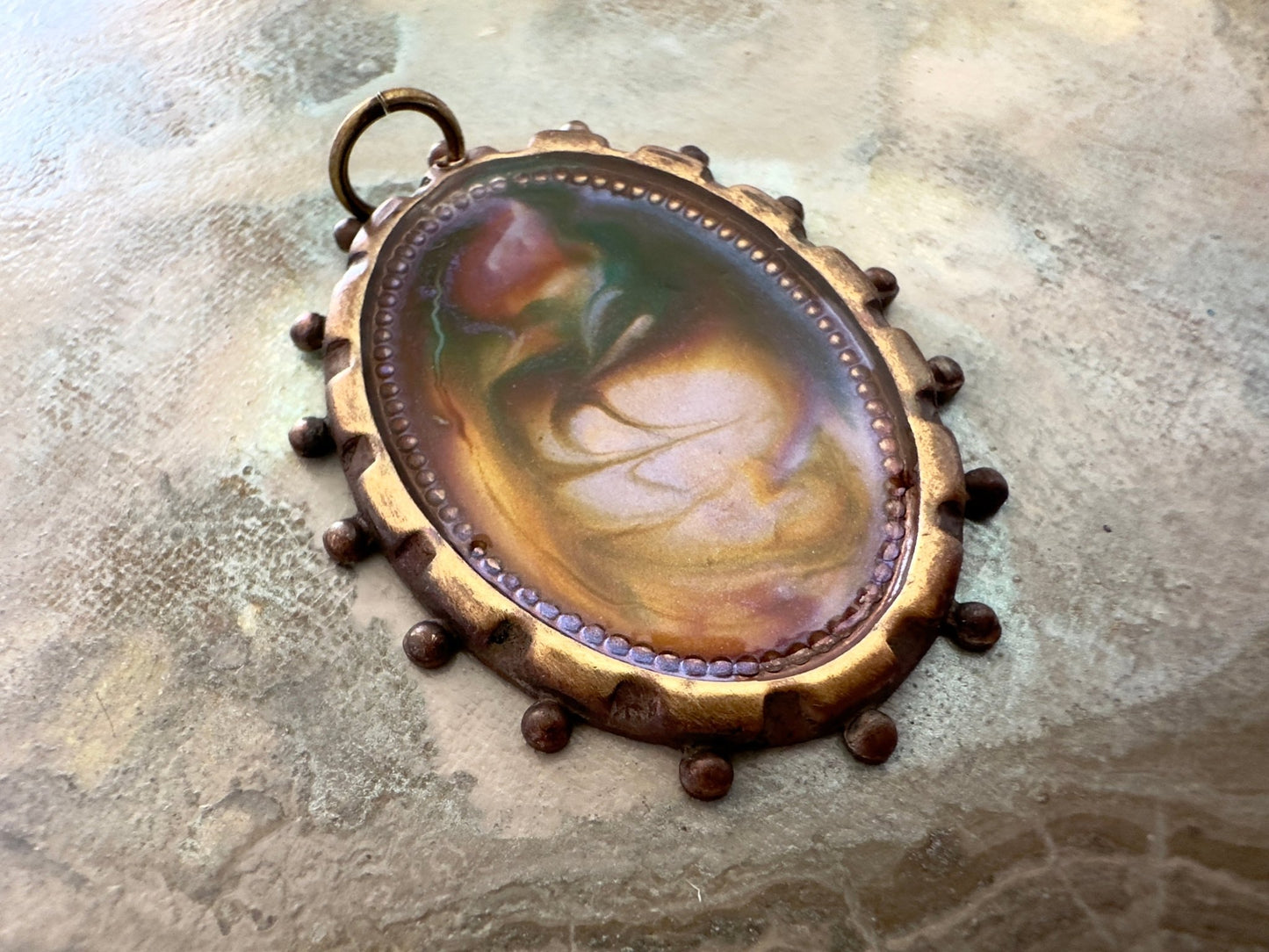 Hand Cold - Enameled Resin Garden Roots Pendant - Vintaj Idaho Design - 7/29/2025 - Vintaj Live Shop ID