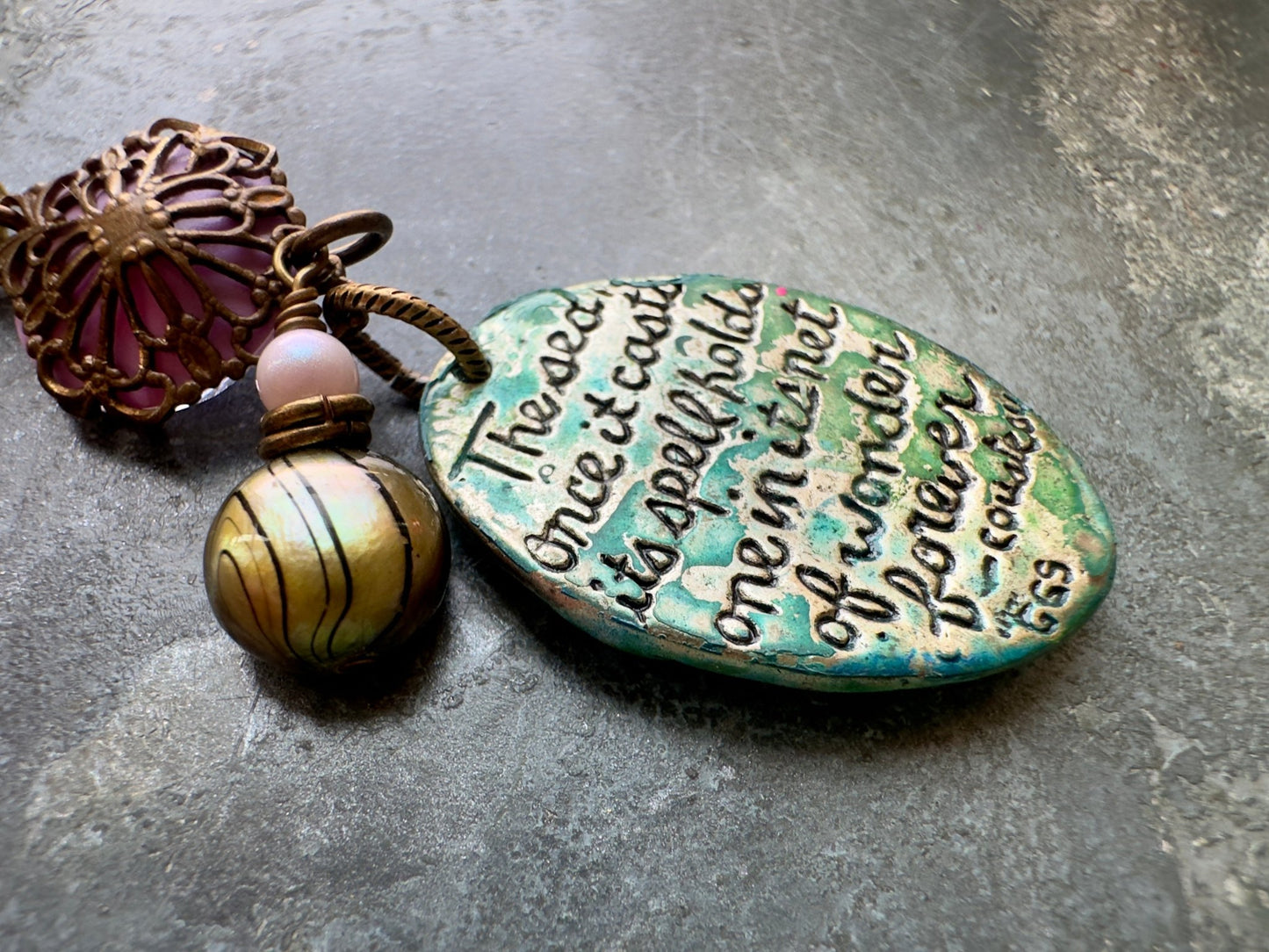Mermaid’s Magical Pearl - Handmade Finished Pendant - Vintaj Idaho Design - 9/6/2025 - Vintaj Live Shop ID