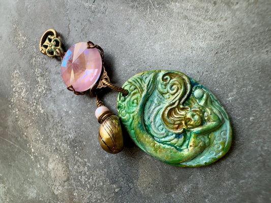 Mermaid’s Magical Pearl - Handmade Finished Pendant - Vintaj Idaho Design - 9/6/2025 - Vintaj Live Shop ID