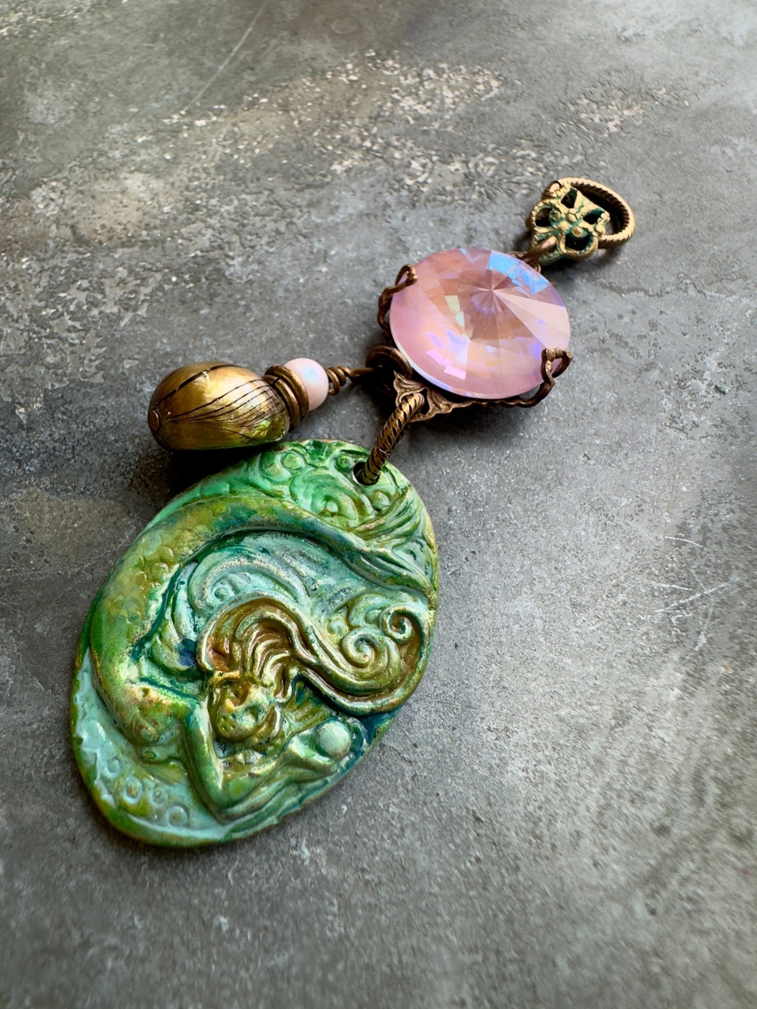 Mermaid’s Magical Pearl - Handmade Finished Pendant - Vintaj Idaho Design - 9/6/2025 - Vintaj Live Shop ID