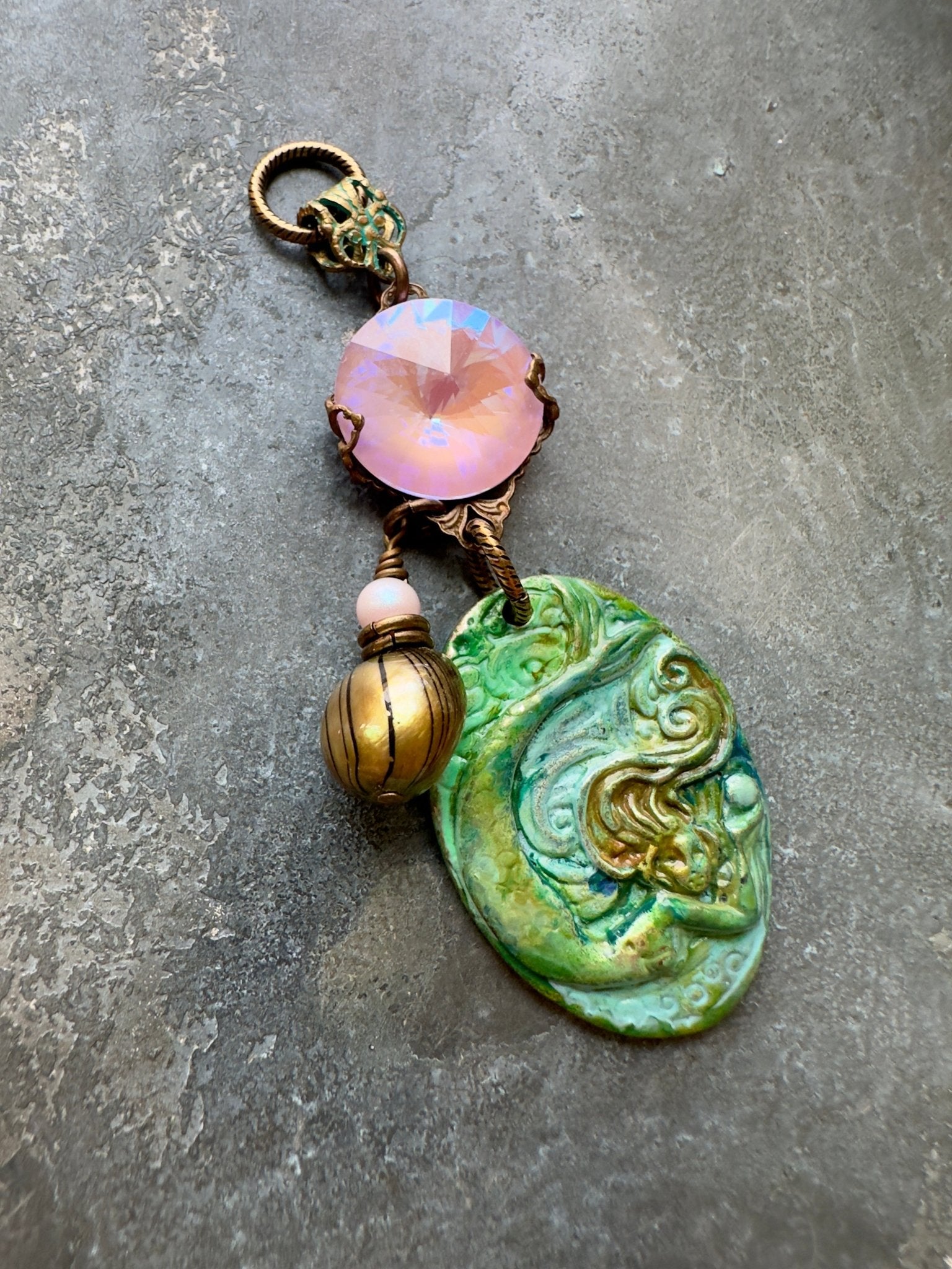 Mermaid’s Magical Pearl - Handmade Finished Pendant - Vintaj Idaho Design - 9/6/2025 - Vintaj Live Shop ID