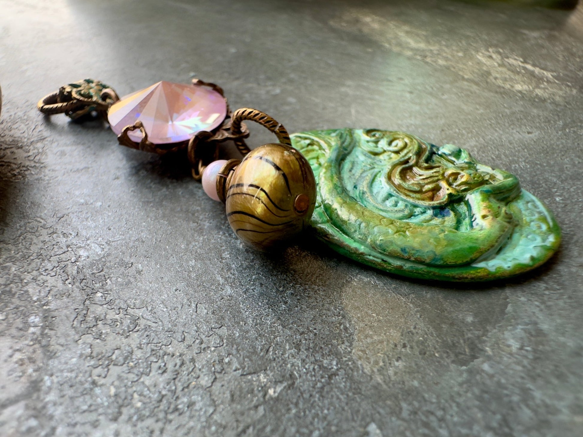 Mermaid’s Magical Pearl - Handmade Finished Pendant - Vintaj Idaho Design - 9/6/2025 - Vintaj Live Shop ID