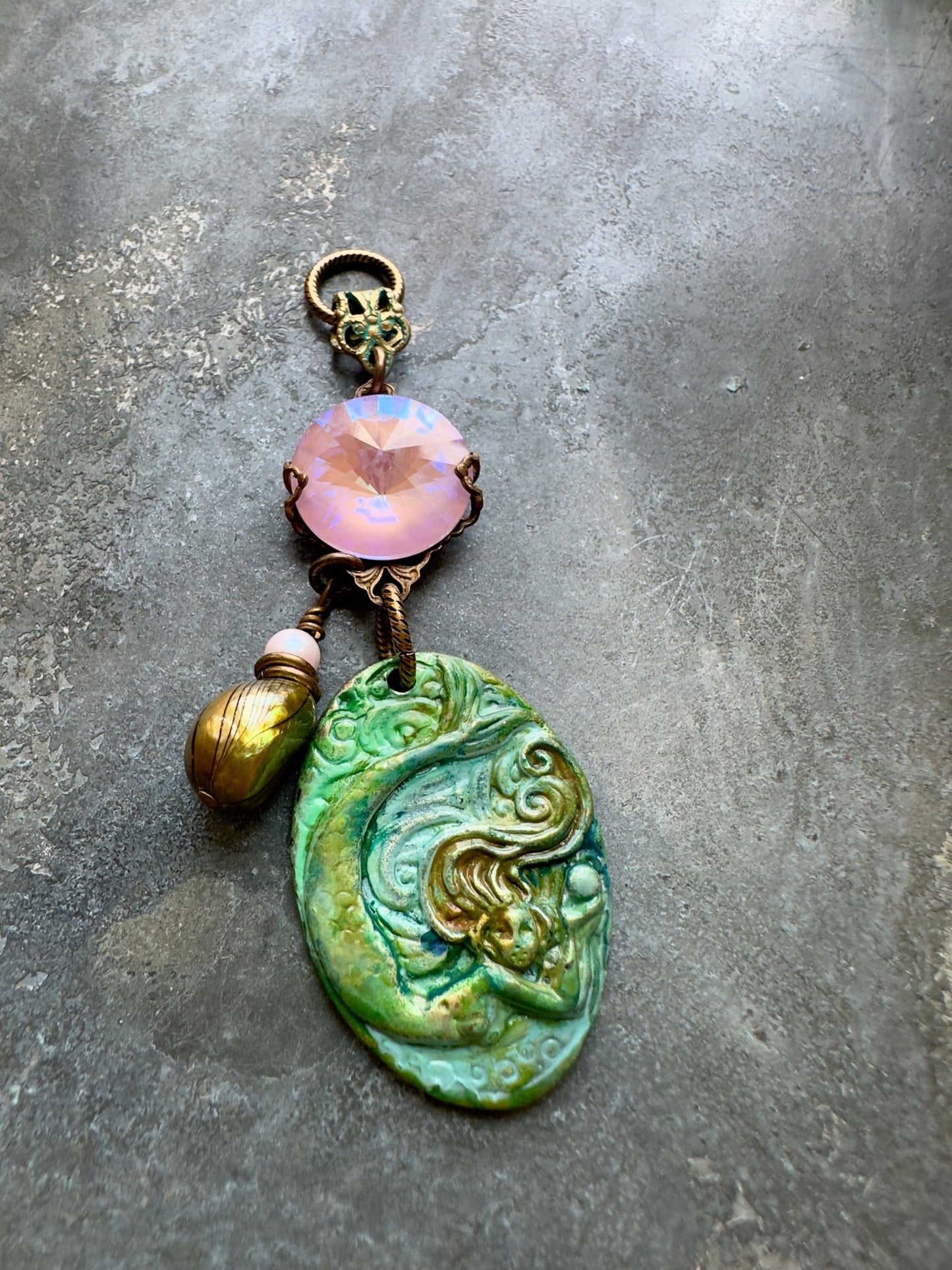 Mermaid’s Magical Pearl - Handmade Finished Pendant - Vintaj Idaho Design - 9/6/2025 - Vintaj Live Shop ID