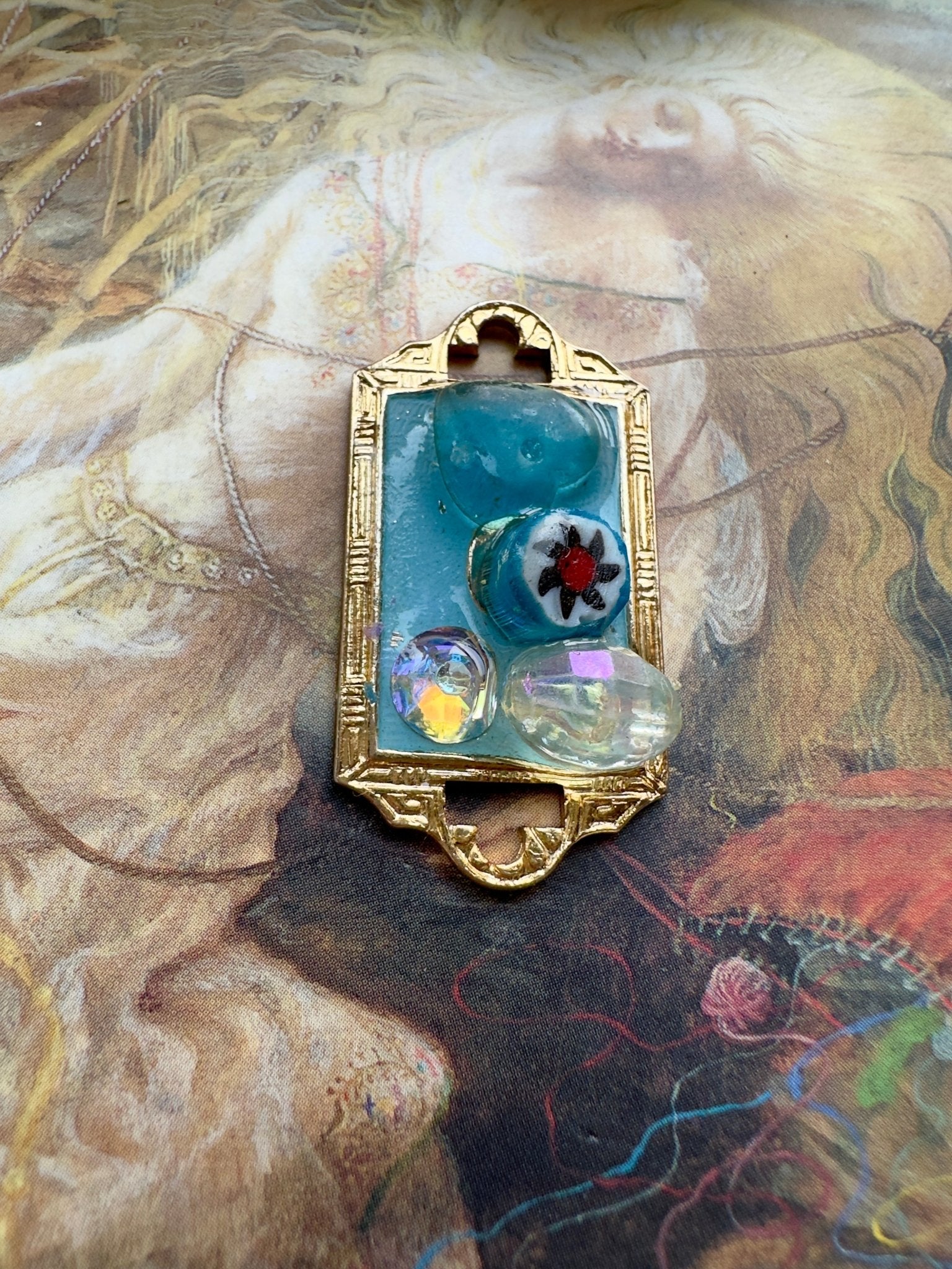 Moe Glow 14 - Handmade by Moe - Collage Pendant - Vintaj Idaho - 01/27/2026 - Vintaj Live Shop ID