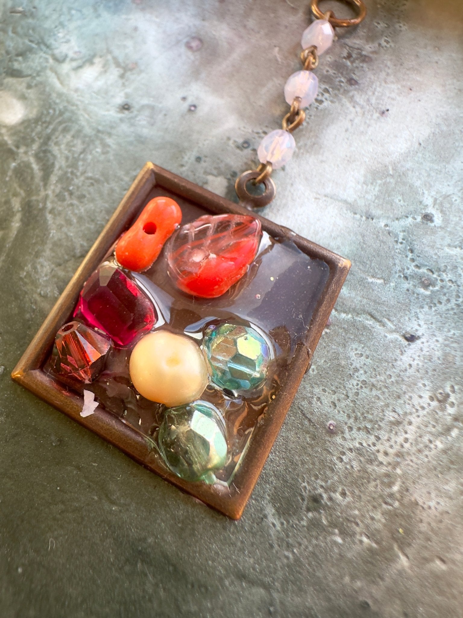 Moe Glow 4 - Handmade by Moe - Collage Pendant - Vintaj Idaho - 01/12/2026 - Vintaj Live Shop ID