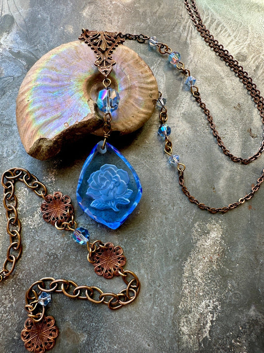 Sapphire Intaglio Garden - Vintage Necklace & Bracelet Kit - Vintaj Idaho Design - 9/15/2025 - Vintaj Live Shop ID